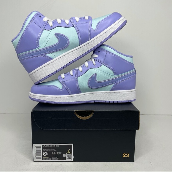 Nike Air Jordan 1 Retro Mid GS Easter/Artic Punch - Picture 3 of 4